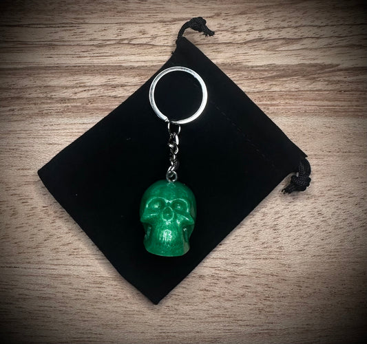 Green Skull Keyring