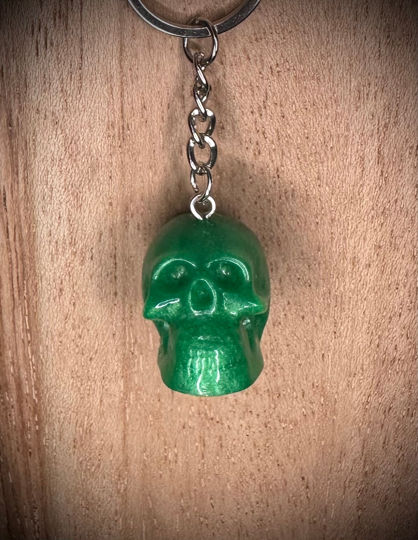 Green Skull Keyring