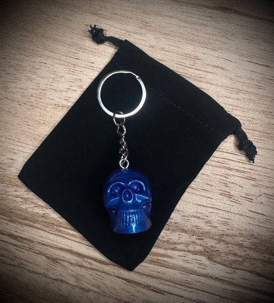 Blue and Purple Gradient Skull Keyring